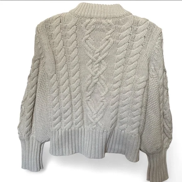 Tuckernuck Ivory Cotton Colette Top Cable Knot Sweater size Small - Picture 2 of 5